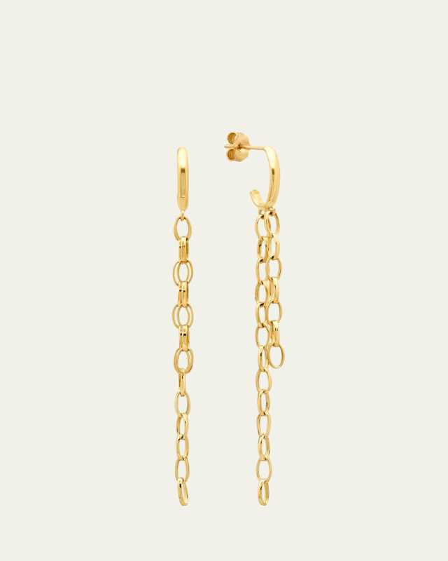 18K Yellow Gold Small Edith Fringe Stud Earrings